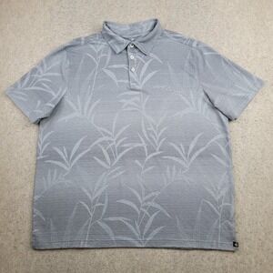 Nat Nast Mens Luxury Originals Polo Shirt S/S White Gray‎ Size XL Tropical Palms